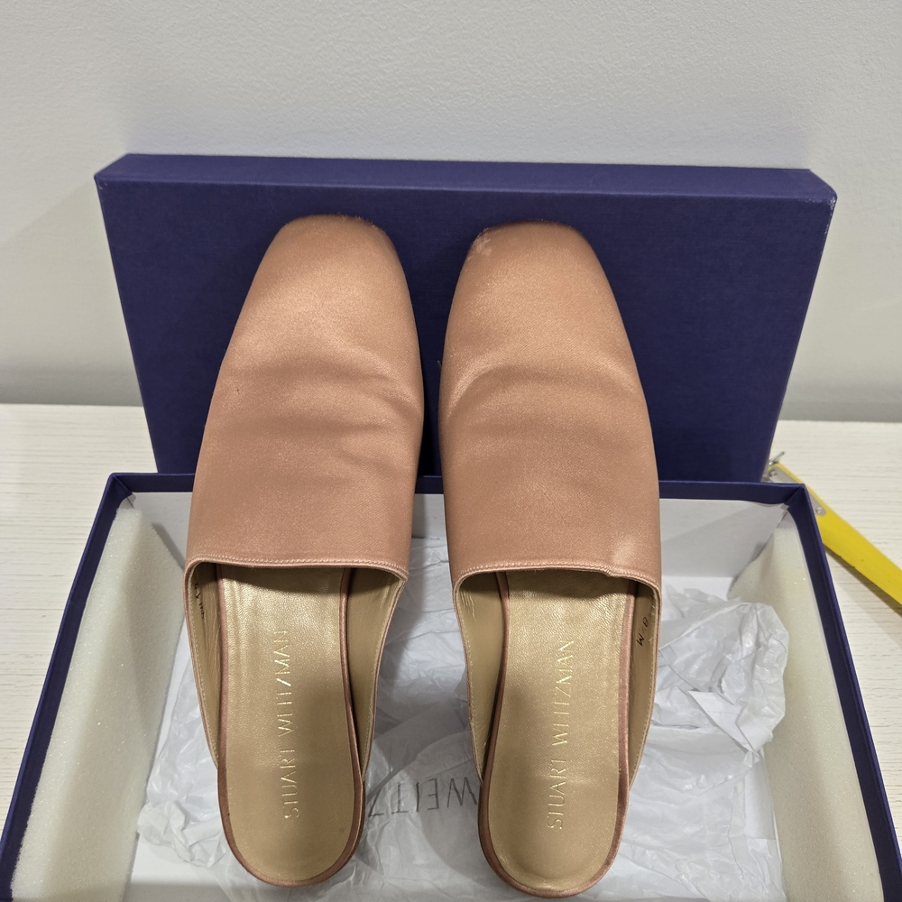 Stuart Weitzman Mulearky Satin Mules